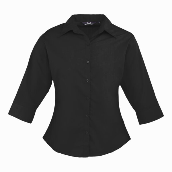 Premier Ladies 3/4 Sleeve Poplin Blouse Thumbnail