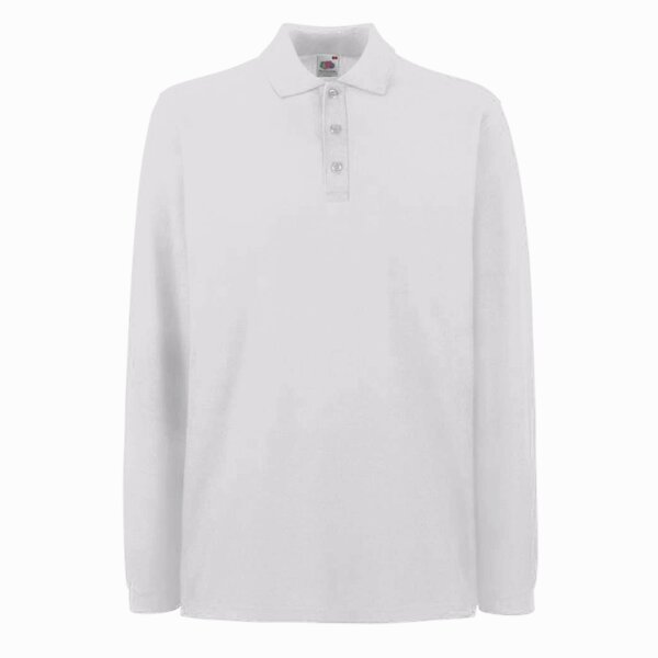 Fruit of the Loom Premium Long Sleeve Cotton Piqué Polo Shirt Thumbnail
